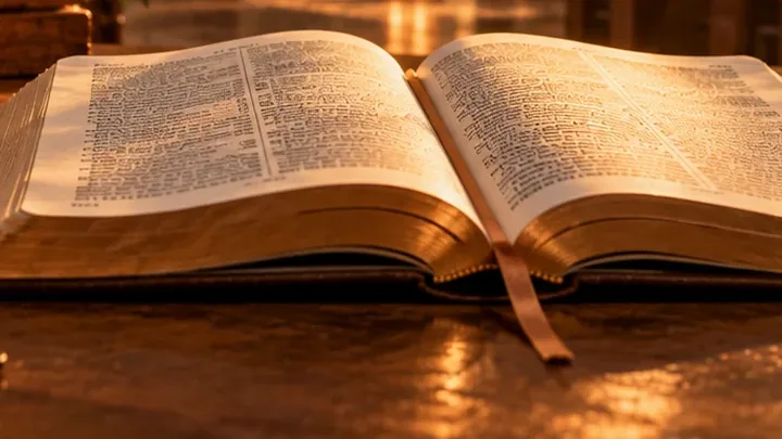 Illustrative open-book close-up; not a photograph of a Torah or Talmud