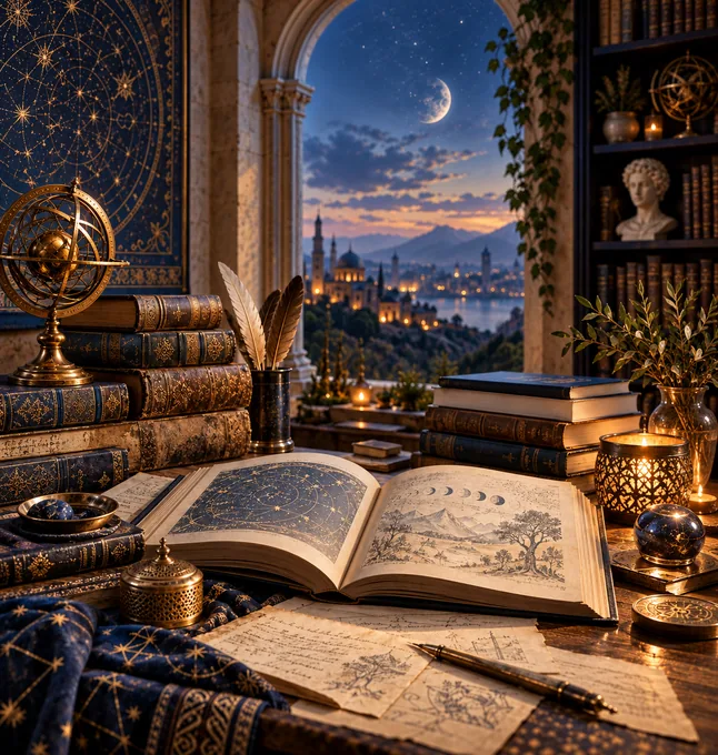 Books and manuscripts representing historical traditions of dream interpretation